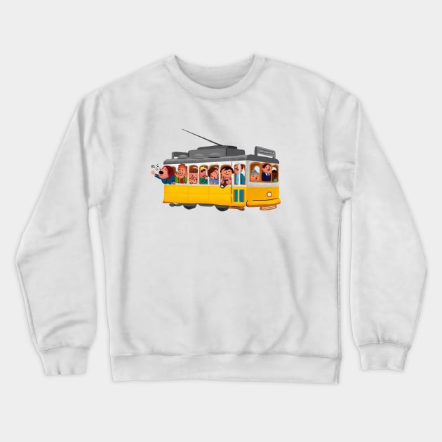 Lisbon Tram 28 Crewneck Sweatshirt by Maria_Miguel_Cardeiro